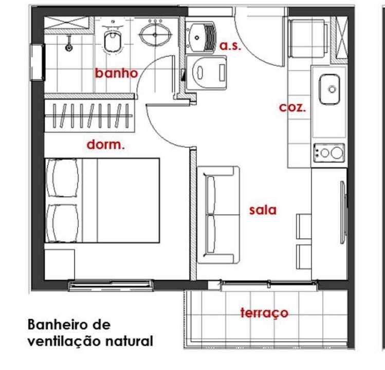Plnata Ventilação natural Banheiro Vibra Barão